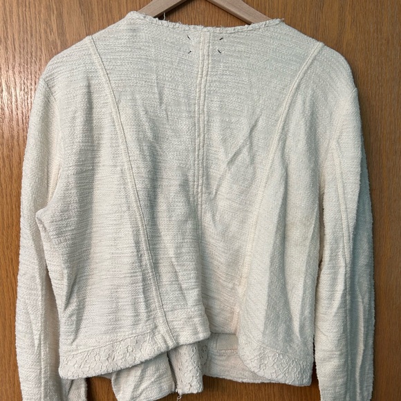 Lou & grey off white Moto jacket crochet zip Large asymmetrical jacket Crop - Picture 14 of 15